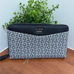 Guess Monogram Black and Gray Wallet